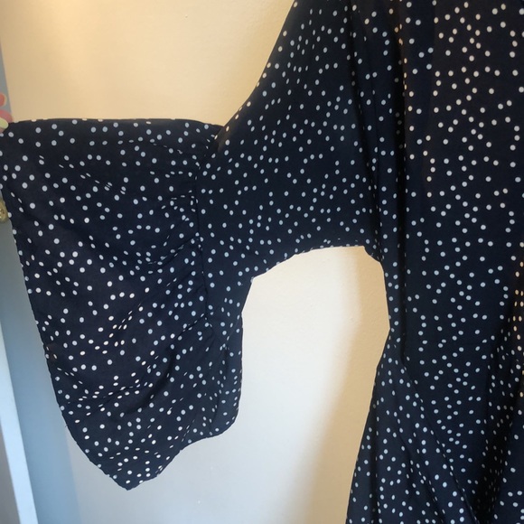Polka Dot Wrap Dress with flutter sleeve - Picture 2 of 3